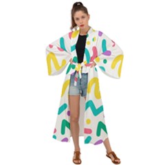 Abstract-pop-art-seamless-pattern-cute-background-memphis-style Maxi Kimono by uniart180623