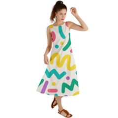 Abstract-pop-art-seamless-pattern-cute-background-memphis-style Summer Maxi Dress by uniart180623