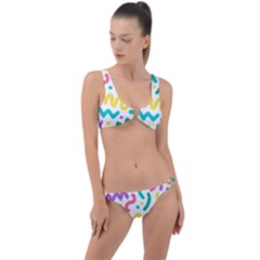 Abstract-pop-art-seamless-pattern-cute-background-memphis-style Ring Detail Crop Bikini Set by uniart180623