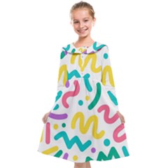 Abstract-pop-art-seamless-pattern-cute-background-memphis-style Kids  Midi Sailor Dress by uniart180623