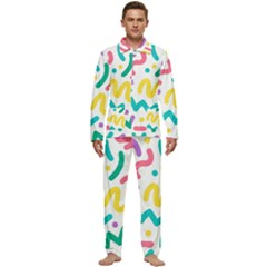 Abstract-pop-art-seamless-pattern-cute-background-memphis-style Men s Long Sleeve Velvet Pocket Pajamas Set by uniart180623