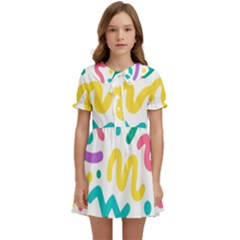 Abstract-pop-art-seamless-pattern-cute-background-memphis-style Kids  Sweet Collar Dress by uniart180623