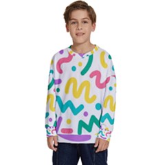 Abstract-pop-art-seamless-pattern-cute-background-memphis-style Kids  Long Sleeve Jersey by uniart180623