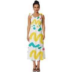 Abstract-pop-art-seamless-pattern-cute-background-memphis-style Tie-strap Tiered Midi Chiffon Dress by uniart180623