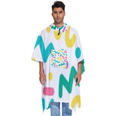 Abstract-pop-art-seamless-pattern-cute-background-memphis-style Men s Hooded Rain Ponchos by uniart180623