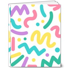 Abstract-pop-art-seamless-pattern-cute-background-memphis-style 8  X 10  Hardcover Notebook by uniart180623