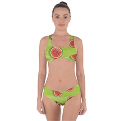 Seamless-background-with-watermelon-slices Criss Cross Bikini Set by uniart180623