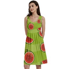 Seamless-background-with-watermelon-slices Classic Skater Dress