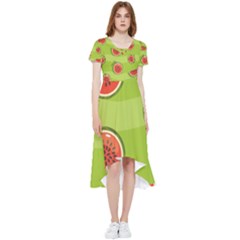 Seamless-background-with-watermelon-slices High Low Boho Dress by uniart180623