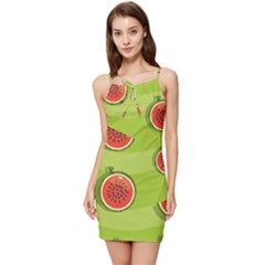 Seamless-background-with-watermelon-slices Summer Tie Front Dress by uniart180623