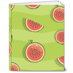 Seamless-background-with-watermelon-slices 8  X 10  Hardcover Notebook by uniart180623