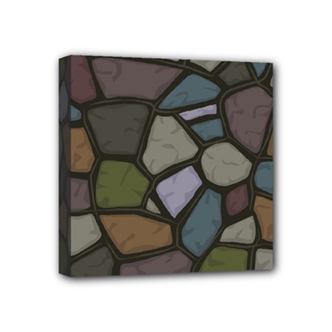 Cartoon-colored-stone-seamless-background-texture-pattern - Mini Canvas 4  X 4  (stretched) by uniart180623