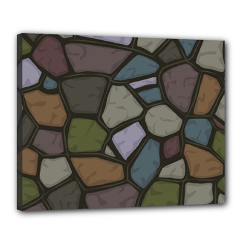 Cartoon-colored-stone-seamless-background-texture-pattern - Canvas 20  X 16  (stretched) by uniart180623