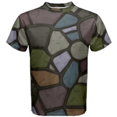 Cartoon-colored-stone-seamless-background-texture-pattern - Men s Cotton Tee by uniart180623