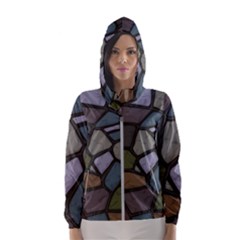 Cartoon-colored-stone-seamless-background-texture-pattern - Women s Hooded Windbreaker by uniart180623