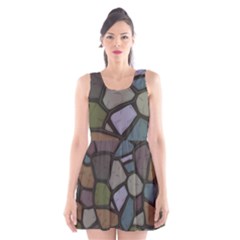 Cartoon-colored-stone-seamless-background-texture-pattern - Scoop Neck Skater Dress by uniart180623