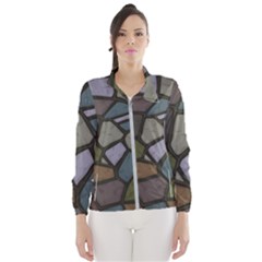 Cartoon-colored-stone-seamless-background-texture-pattern - Women s Windbreaker by uniart180623