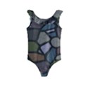 Cartoon-colored-stone-seamless-background-texture-pattern - Kids  Frill Swimsuit View1