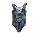 Cartoon-colored-stone-seamless-background-texture-pattern - Kids  Frill Swimsuit View2