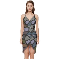 Cartoon-colored-stone-seamless-background-texture-pattern - Wrap Frill Dress by uniart180623