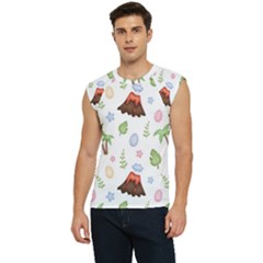 Cute-palm-volcano-seamless-pattern Men s Raglan Cap Sleeve Tee by uniart180623