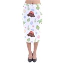 Cute-palm-volcano-seamless-pattern Velvet Midi Pencil Skirt View1