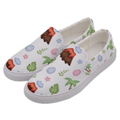 Cute-palm-volcano-seamless-pattern Men s Canvas Slip Ons by uniart180623