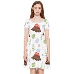 Cute-palm-volcano-seamless-pattern Inside Out Cap Sleeve Dress by uniart180623