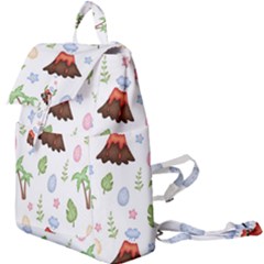 Cute-palm-volcano-seamless-pattern Buckle Everyday Backpack by uniart180623