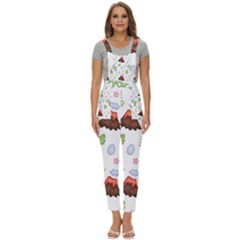 Cute-palm-volcano-seamless-pattern Women s Pinafore Overalls Jumpsuit by uniart180623