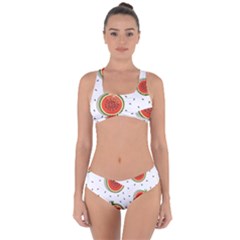 Seamless-background-pattern-with-watermelon-slices Criss Cross Bikini Set by uniart180623