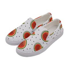 Seamless-background-pattern-with-watermelon-slices Women s Canvas Slip Ons