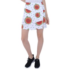 Seamless-background-pattern-with-watermelon-slices Tennis Skirt by uniart180623