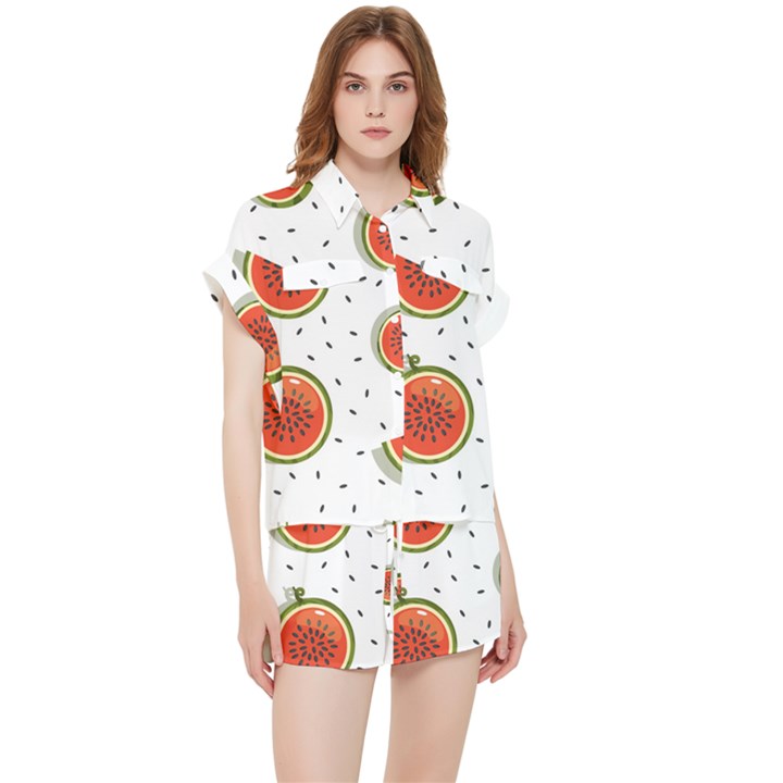 Seamless-background-pattern-with-watermelon-slices Chiffon Lounge Set