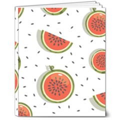 Seamless-background-pattern-with-watermelon-slices 8  X 10  Hardcover Notebook by uniart180623