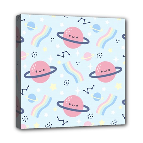 Cute-planet-space-seamless-pattern-background Mini Canvas 8  X 8  (stretched) by uniart180623