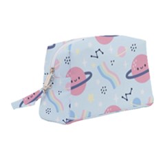 Cute-planet-space-seamless-pattern-background Wristlet Pouch Bag (medium) by uniart180623