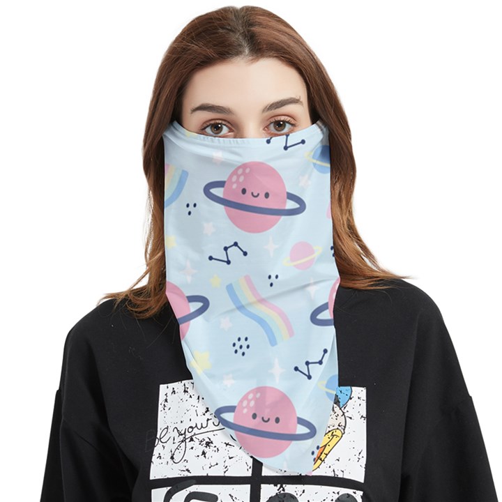 Cute-planet-space-seamless-pattern-background Face Covering Bandana (Triangle)