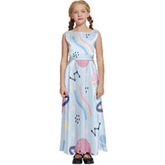 Cute-planet-space-seamless-pattern-background Kids  Satin Sleeveless Maxi Dress by uniart180623