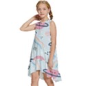 Cute-planet-space-seamless-pattern-background Kids  Frill Swing Dress View2