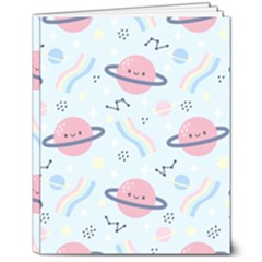 Cute-planet-space-seamless-pattern-background 8  X 10  Softcover Notebook