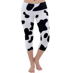 Cow Pattern Capri Yoga Leggings by uniart180623