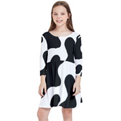 Cow Pattern Kids  Quarter Sleeve Skater Dress by uniart180623