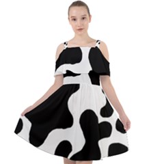 Cow Pattern Cut Out Shoulders Chiffon Dress by uniart180623