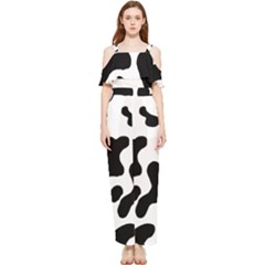 Cow Pattern Draped Sleeveless Chiffon Jumpsuit by uniart180623