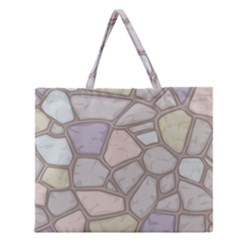 Cartoon-colored-stone-seamless-background-texture-pattern Zipper Large Tote Bag by uniart180623