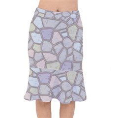 Cartoon-colored-stone-seamless-background-texture-pattern Short Mermaid Skirt by uniart180623