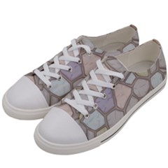 Cartoon-colored-stone-seamless-background-texture-pattern Women s Low Top Canvas Sneakers by uniart180623