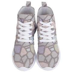 Cartoon-colored-stone-seamless-background-texture-pattern Women s Lightweight High Top Sneakers by uniart180623