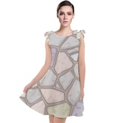 Cartoon-colored-stone-seamless-background-texture-pattern Tie Up Tunic Dress by uniart180623